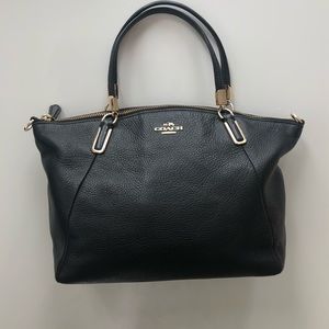 Black leather coach bag